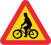 A16 , Varning för cyklande och mopedförare